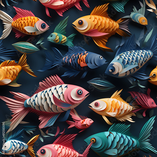 Fish seamless pattern, the beauty of design for many different graphic works