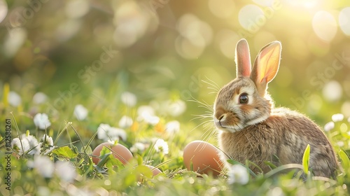 Happy Easter with Bunny Background