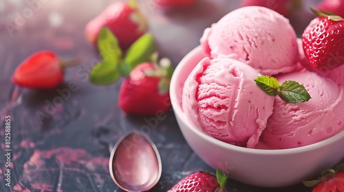 Ice cream pink color strawberry food and drink drink food backgrounds antioxidant appetizer cocktail cold drink sorbet scoop shape serving scoop gelato
