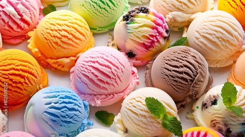 ice cream with various colors and great taste