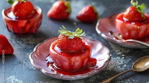 Mexican strawberry palette stuffed with condensed milk
