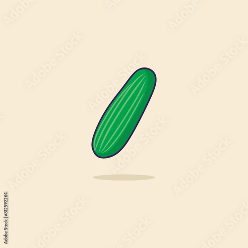 Illustration cartoon cucumber icon. vegan concept premium vector.  © Dimas