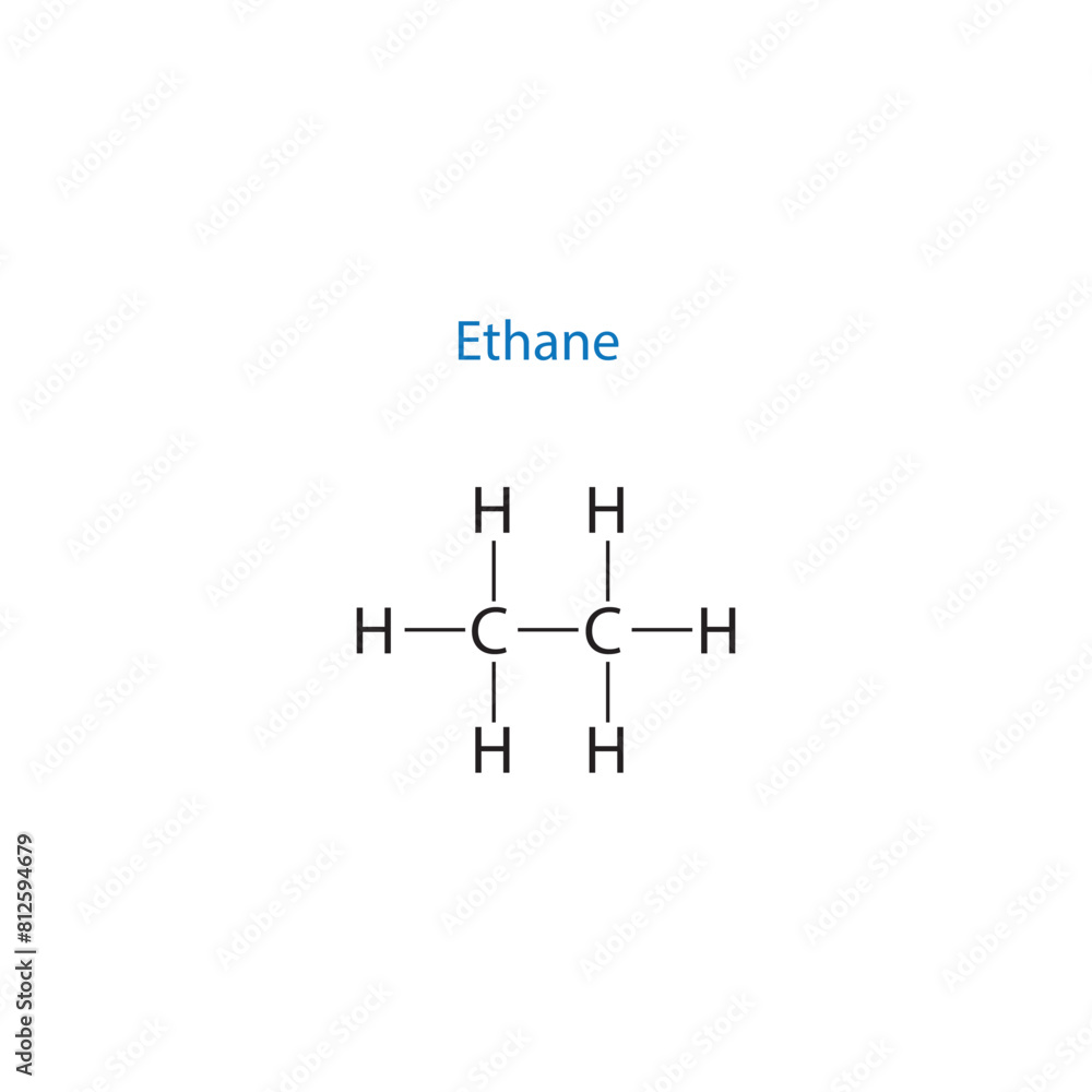 Ethane molecule lewis structure diagram.organic compound molecule scientific illustration on white background. Ethane molecule lewis structure diagram.organic compound molecule scientific illustration on white background.