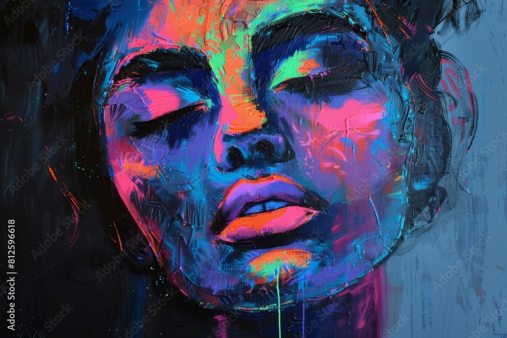 Fototapeta premium An abstract image showcasing a blend of cool tones and dynamic brush strokes creating an artistic and soothing visual experience