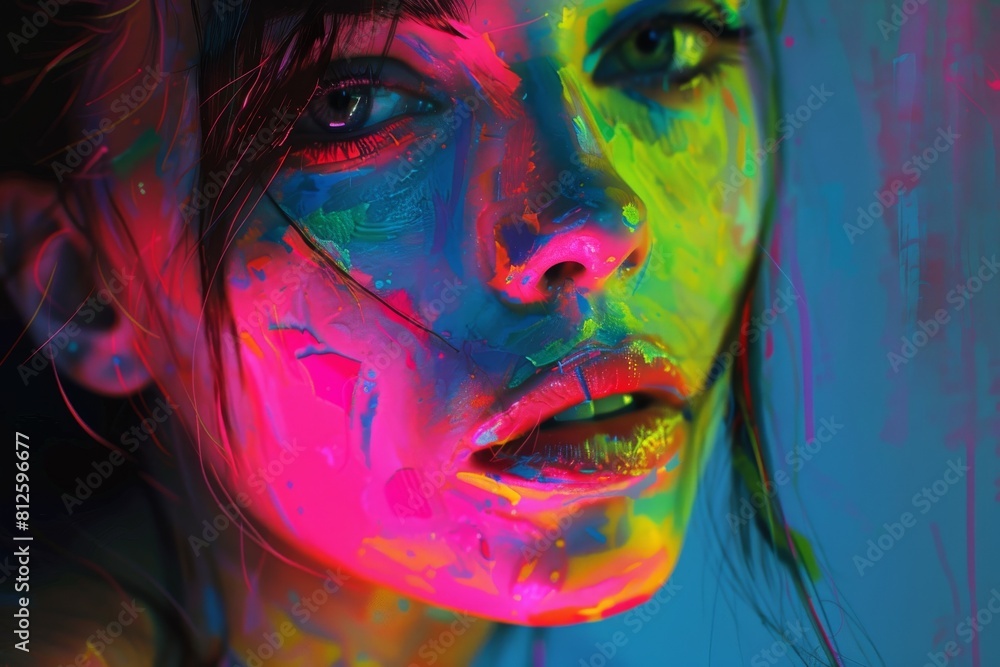 The image captures an expressive abstract featuring vivid colors and bold strokes, evoking emotion with its visual intensity The image captures an expressive abstract featuring vivid colors and bold strokes, evoking emotion with its visual intensity
