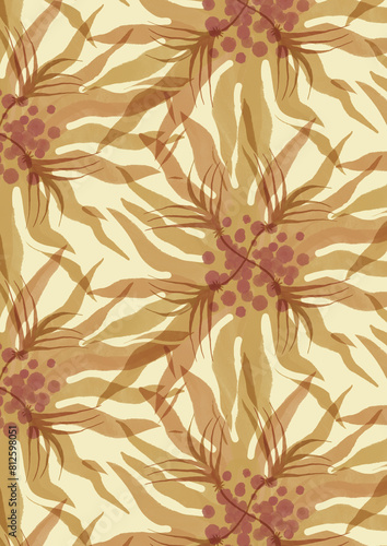 pattern with flower, leaves