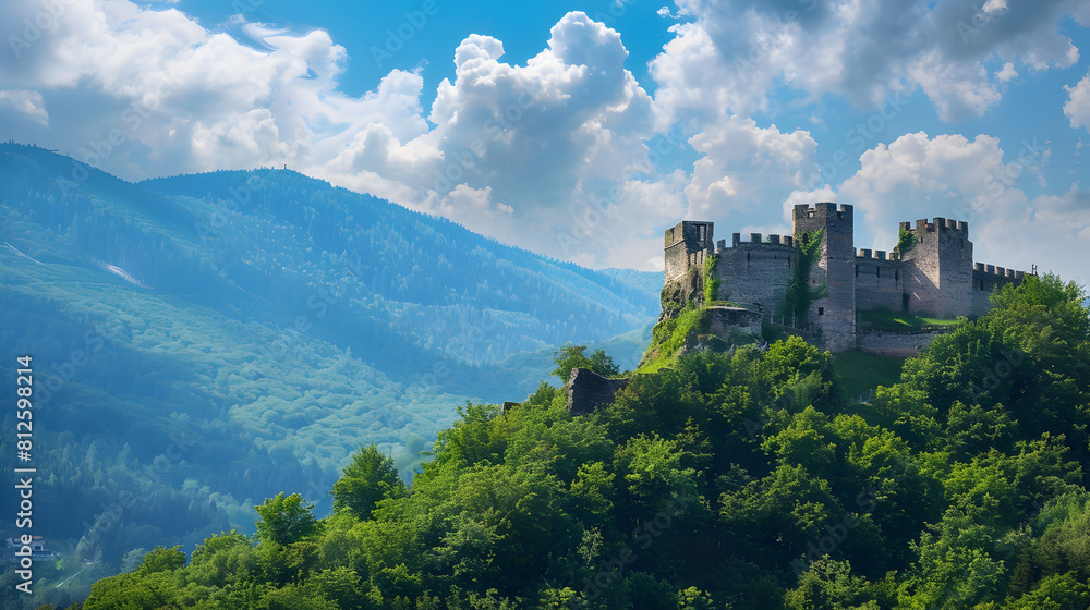 Panoramic view of Bled Castle in Slovenia, Europe. Panoramic view of Bled Castle in Slovenia, Europe.
