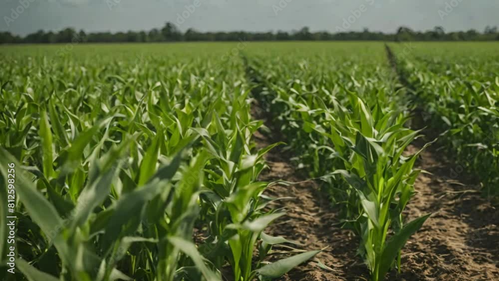 Field of Corns plants in summer 4k HDR Field of Corns plants in summer 4k HDR