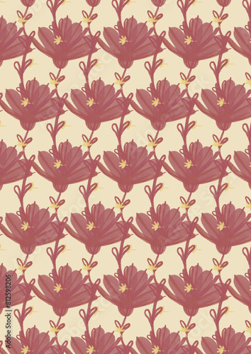 pattern with flower, leaves