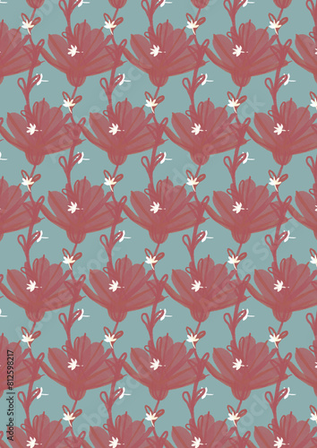 pattern with flower, leaves