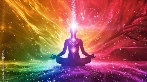 Immerse yourself in the vibrant hues of the cosmos and connect with your inner energy. Embrace the tranquility of meditation as you journey through the universe within.