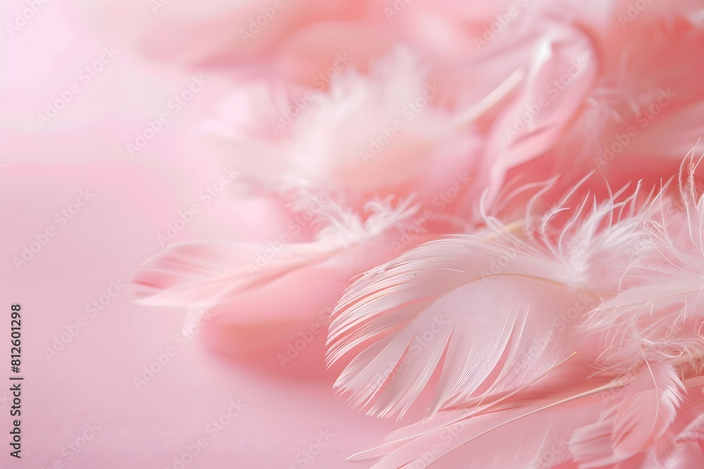 Delicate chicken feather texture in soft vintage pink hue. Perfect background for a romantic or whimsical design