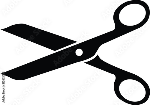 Scissor sign. Flat icon style. Scissors black on transparent background. - stock vector