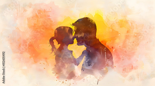Fathers Day card with cute watercolor illustration,Father's Day templates for poster, cover, banner, social media.generative ai