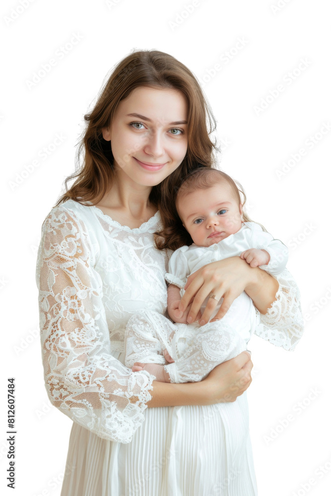 Mother and her newborn baby transparent background Mother and her newborn baby transparent background