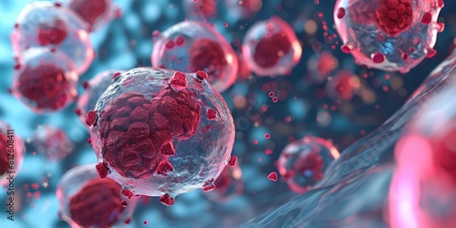 Revolutionary Car T-Cell Therapy for Cancer Treatment. 3D Render of Biomedical Breakthrough
