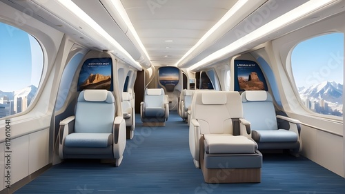 Exhibiting luxurious seating, generous legroom, and attentive service, the banner showcases the superior experience provided to passengers looking for increased comfort and convenience when traveling.