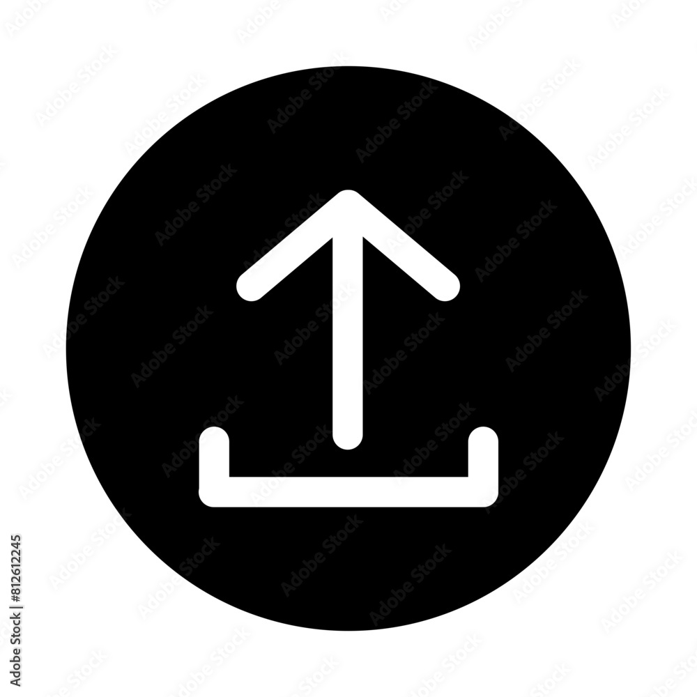 Download icon upload circle symbol. Save button file flat for web vector illustration design Download icon upload circle symbol. Save button file flat for web vector illustration design