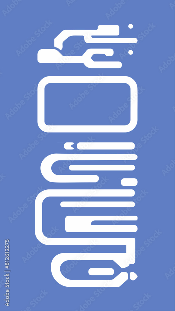 Abstract Technology Circuit - Modern Minimalist Elements Design in Monochrome Blue