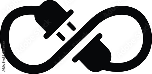 Electricity and energy symbol. Electric plug icon. Connection and disconnection concept. Concept of 404 error connection. Outlet socket unplugged. Wire, cable of energy disconnect photo