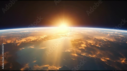 the sun rises from outside the earth photo