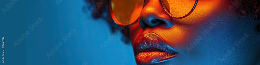 Obraz premium Outdoor fashion photo of young lady or woman, girl and boy, man or male with sunglasses. Summer Beach travel. Summer vibes sunglasses. High quality AI generated image