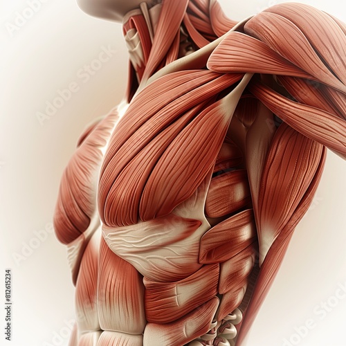 This is a detailed diagram of the human muscular system.