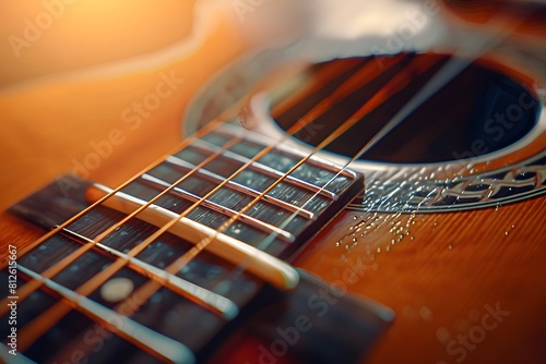 Bass guitar strings close-up.