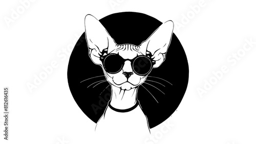 Sphynx Cat SVG Funny Sphynx Cat Vector Clipart Sphynx Cat Logo Sphynx Cat