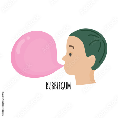 Bubblegum icon clipart avatar logotype isolated vector illustration