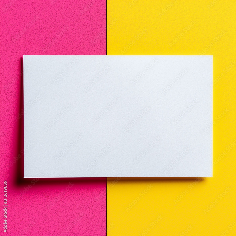 White card mockup on colorful background with copyspace	