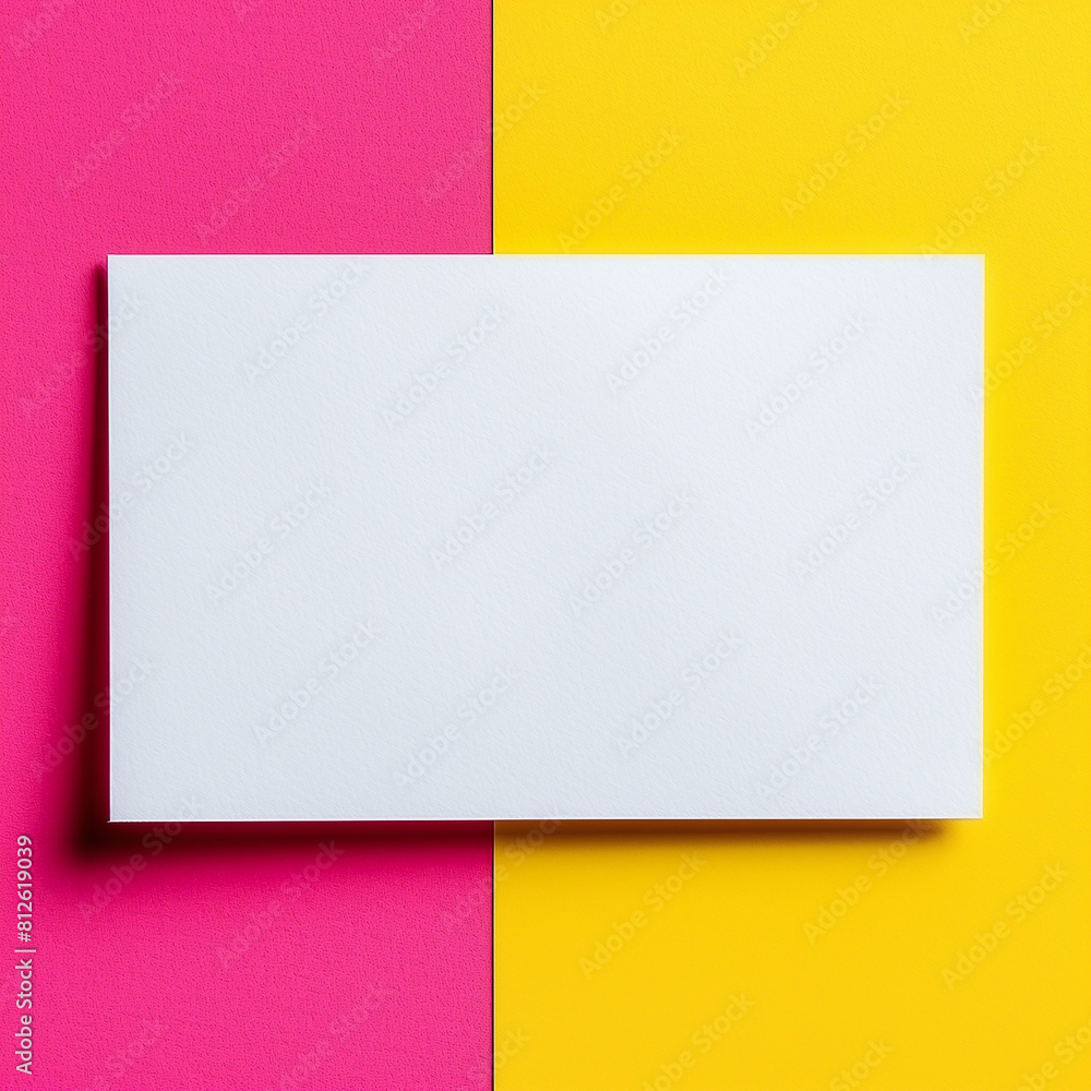 White card mockup on colorful background with copyspace White card mockup on colorful background with copyspace