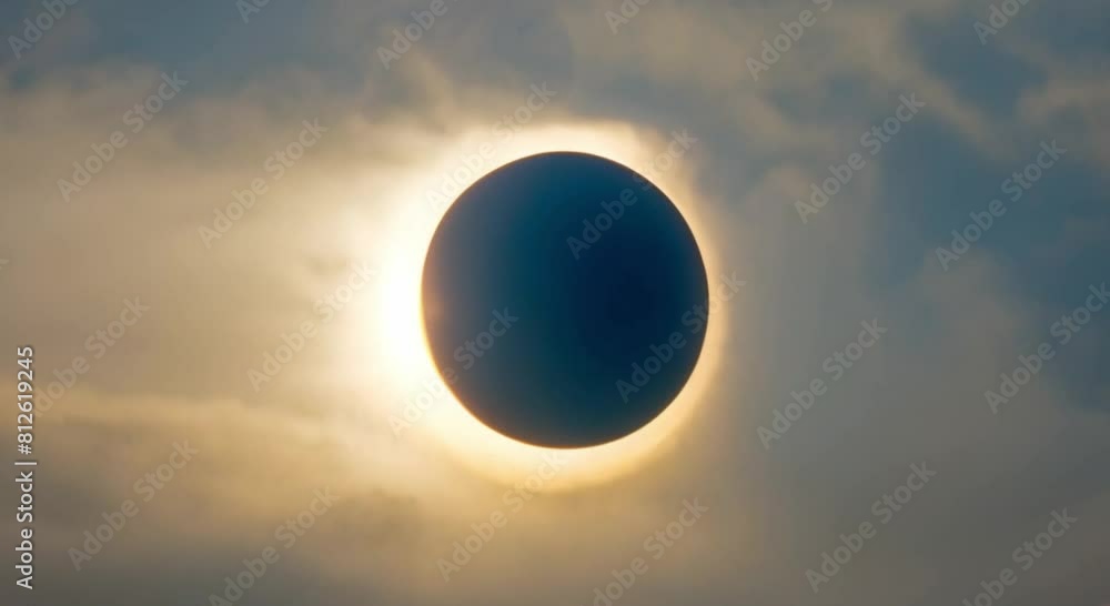 Solar eclipse with the moon partially covering the sun, creating a celestial spectacle - Generative Ai
