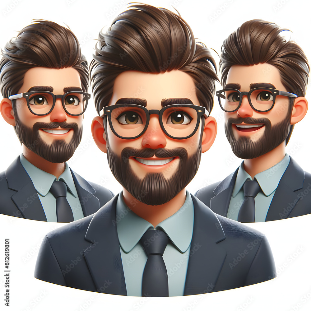 Business Man, a Smiling Asian Cartoon character with a business suit standing on a white background, 3d
Business Man, a Smiling Asian Cartoon character with a business suit standing on a white background, 3d