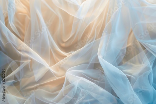 Wedding Fabric. Vintage Tulle Chiffon Texture for Bridal Dress Bokeh Background