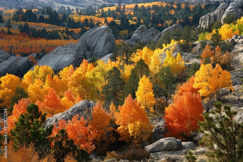 Exploring the Unique Rock Formations and Fall Colors of Vedauwoo National Forest, Wyoming photo