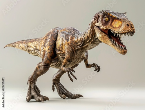 Prehistoric Carnivore - 3D Illustration of the Extinct Utahraptor, the Cretaceous Dinosaur photo