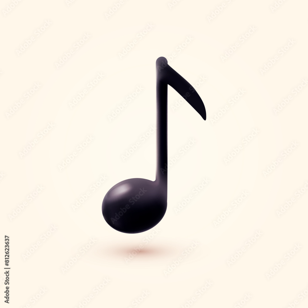 3D note symbol. Audio and sound icon. 3D note symbol. Audio and sound icon.