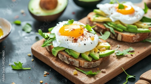 Classic Lunch: Irresistible Avocado Toast Delightfully Packed with Guacamole and Fresh Veggies!
