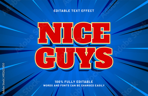 nice guys editable text effect in kids and happy text style