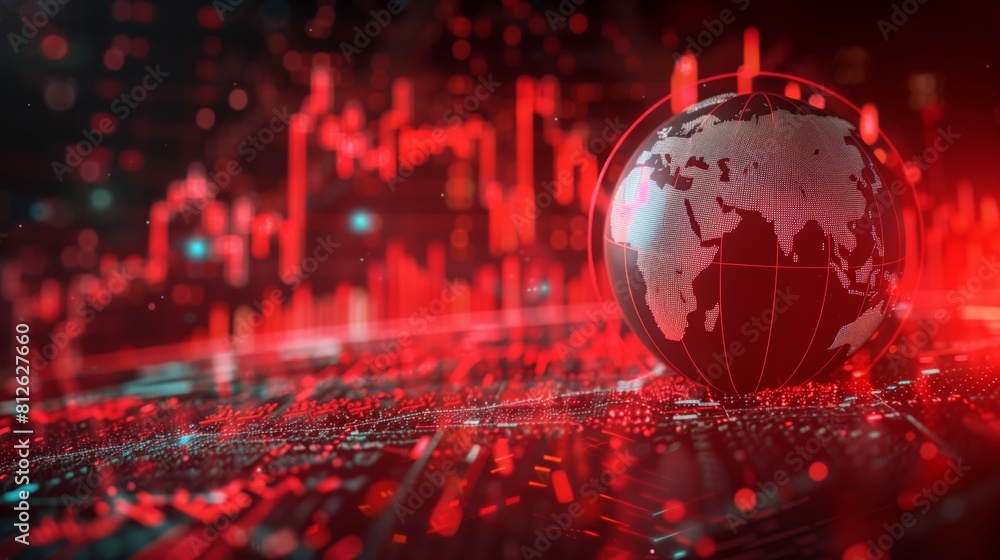 Market charts fall, indicating a global financial crisis. Market charts fall, indicating a global financial crisis.