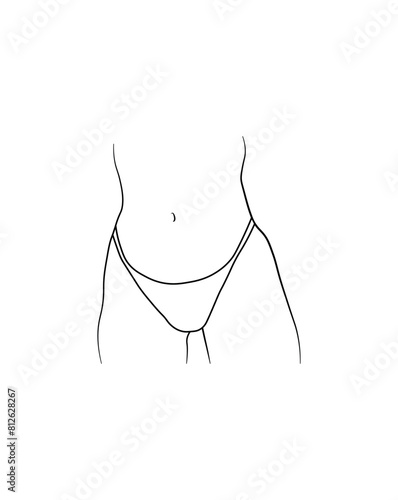 panties woman bikini swimsuit body hand drawing