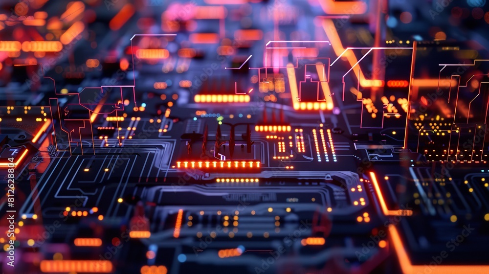 Obraz premium Digital_background_for_tech_AI_data_audio_