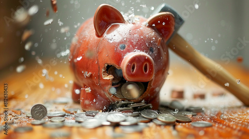 A piggy bank, symbolizing the need to break savings for an emergency.