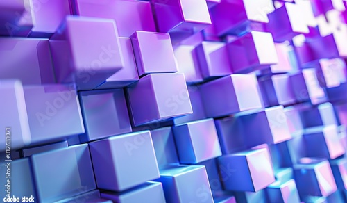 Stunning purple cubes create a mesmerizing 3D geometric pattern on a vibrant wallpaper design