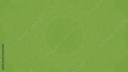 Round mandala on dreamy peach fuzz gradient background. Translucent mesh pattern in the form of a mandala. Mandala with floral patterns. Pastel Yoga template. Gradient colour