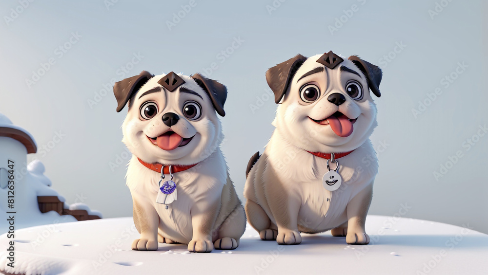 two dogs in winter-dog-jack russell terrier