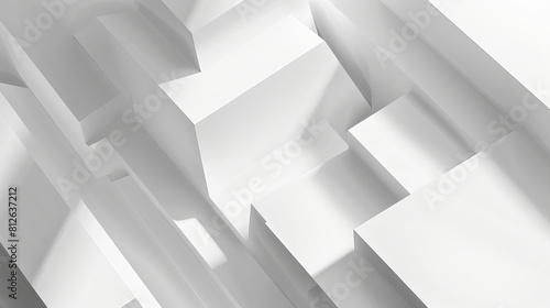 An abstract array of white geometric shapes that gives a sense of modernity and structure  ideal for contemporary designs