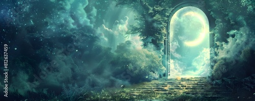 Ethereal Moonlit Gateway to an Enchanted Dreamscape