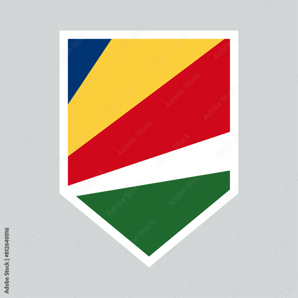 Seychelles Flag in Shield Shape Frame Seychelles Flag in Shield Shape Frame